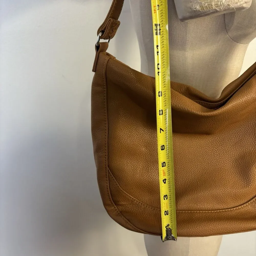 Jewell by Thirty-One Handbag Womens Tan Hobo Shoulder Bag Faux Leather Pebbled